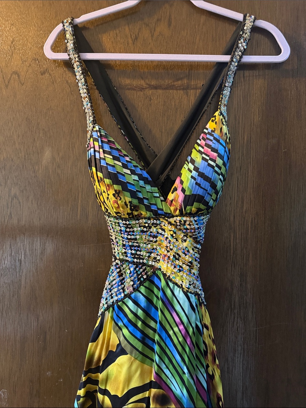 Cache Yellow, Blue, Green and Purple Printed Maxi Dress - Picture 4 of 8